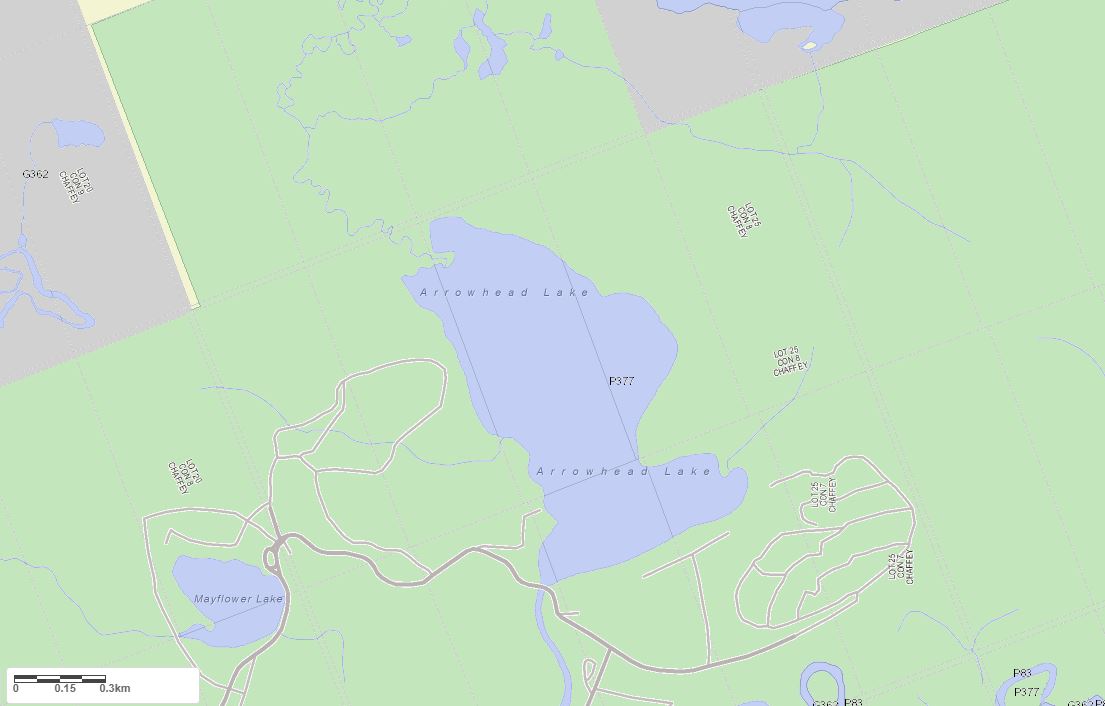 Crown Land Map of Arrowhead Lake in Municipality of Huntsville and the District of Muskoka